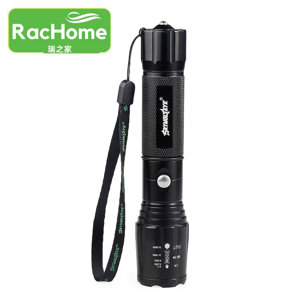 Waterproof Work Lights 5 Modes Zoomable Camping Flash Lights X800 Xm-L T6 Tactical Led Flashlight 18650 Battery Not Include