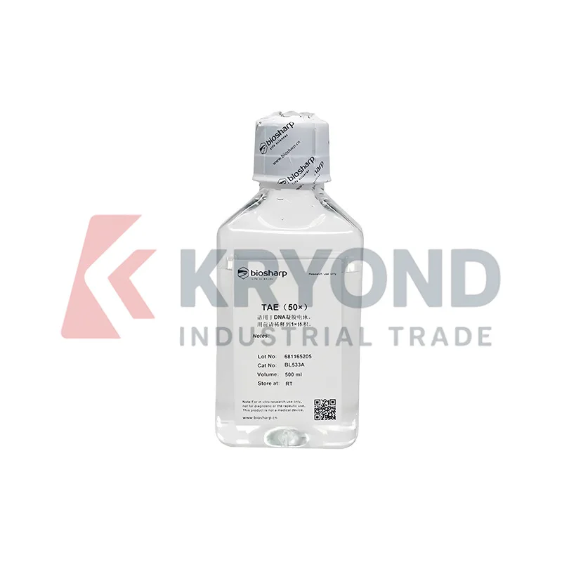 BIOSHARP BL533A 50X TAE Buffer Solution Tris Acetate EDTA DNA Electrophoresis Laboratory Reagent Molecular Biology Lab Use 500ml