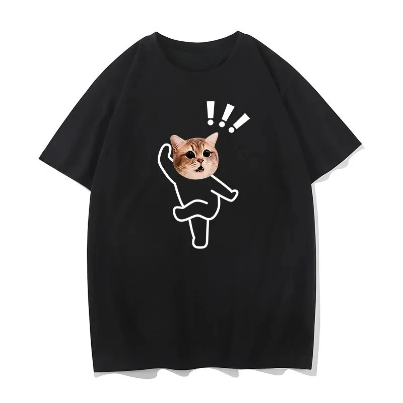 Shiba Inu Emoji and Fun Cat and Dog Prints Women's New Loose-fitting Summer T-shirt with Short and Half Sleeves Graphic T Shirts