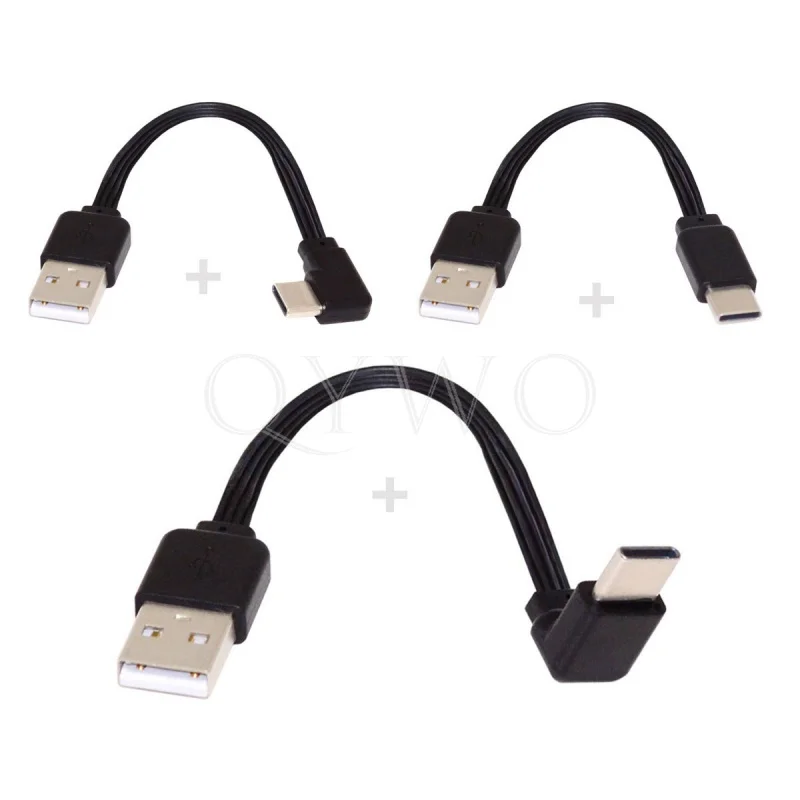 13cm Short Soft Flat Slim FPC FPV Type-c Cable USB C 90 Degree Angled Data Cable for samsung s21 hard drive tablet cellphone