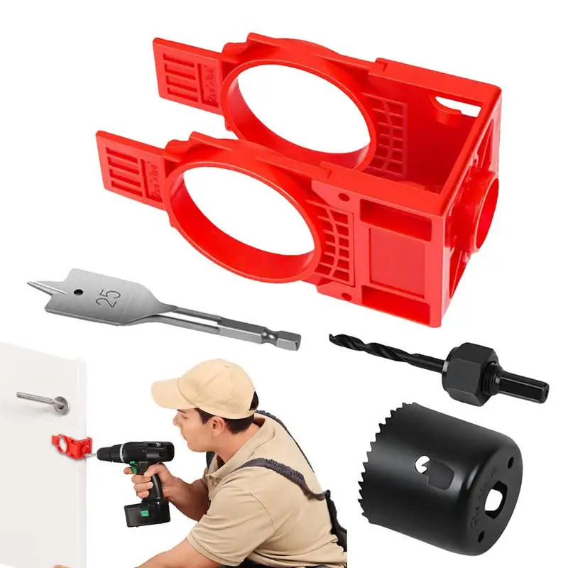 

Door Hole Drilling Kit Door Knob Hole Saw Kit Lock Replacement Parts For House Measurement Installation Repair Cabinet Entry