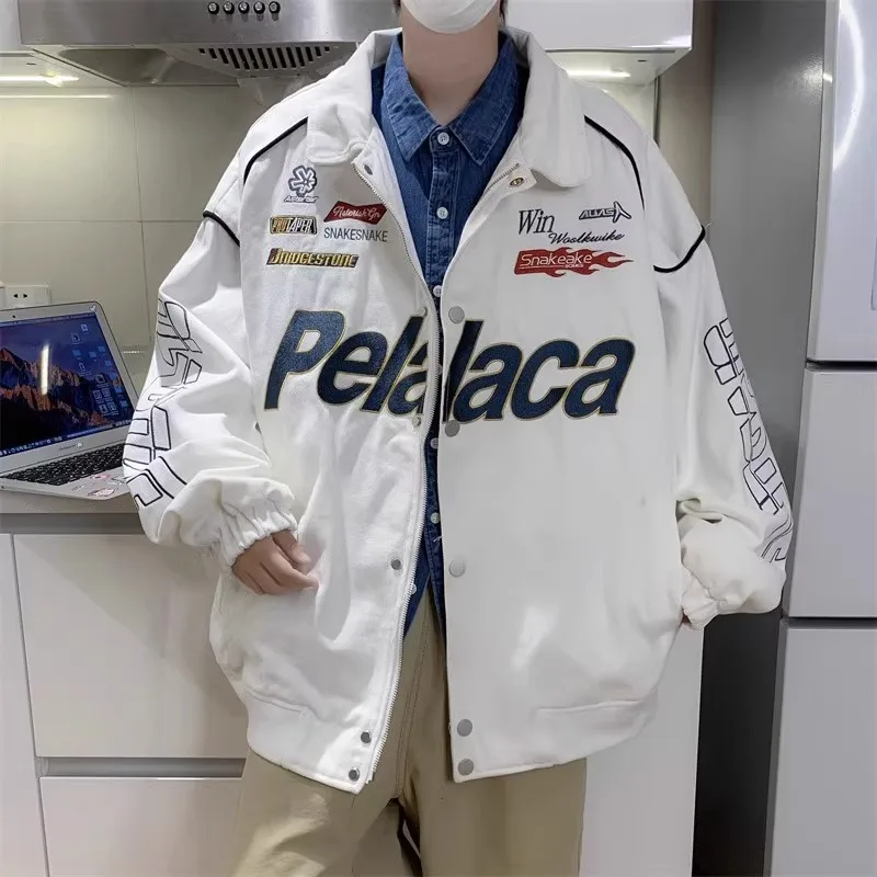 

Мужская куртка в американском стиле ретро, новая осенне-зимняя куртка большого размера 300, персонализированная куртка с воротником-стойкой и надписью, топ Faion Trend Jaet