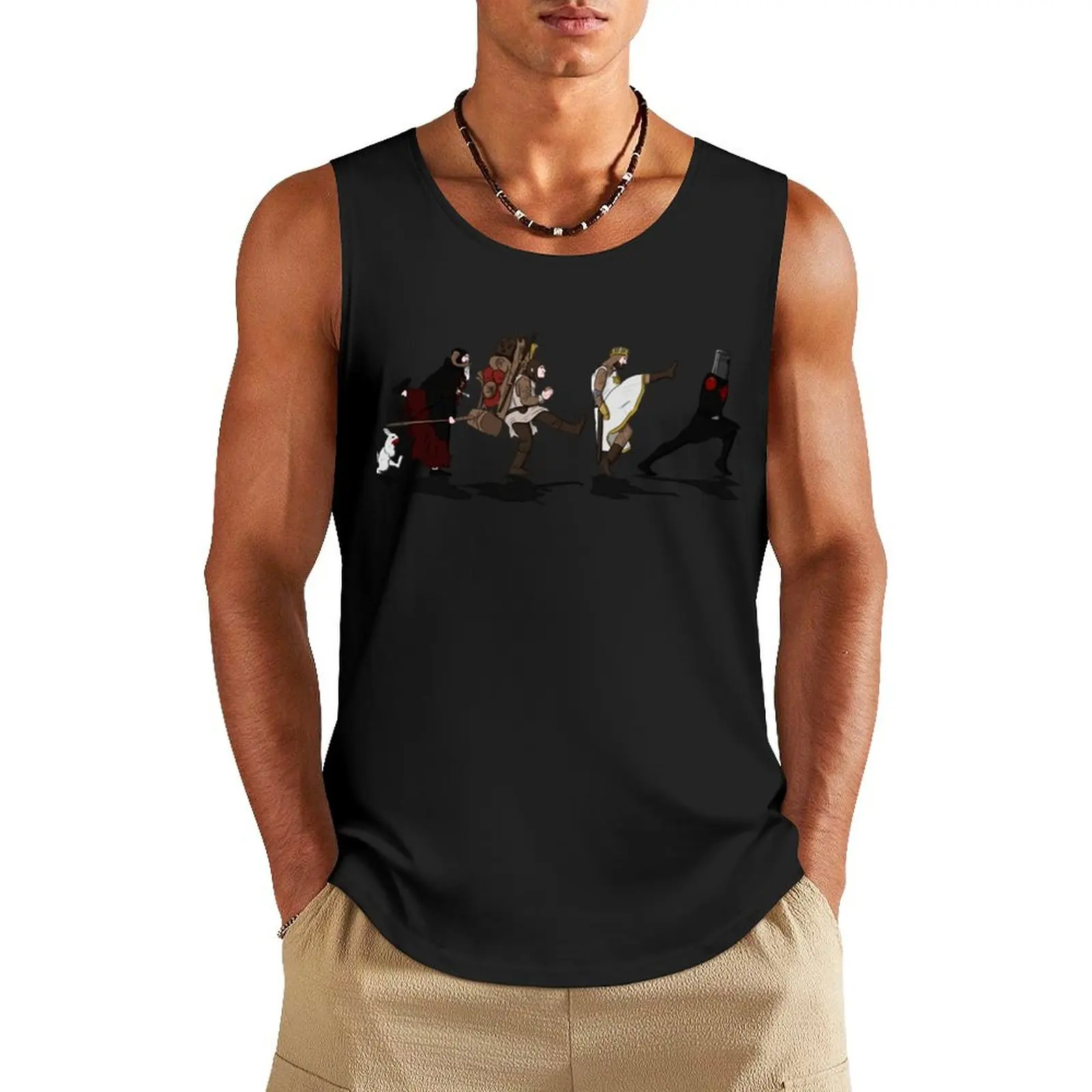 

Walking towards the Grail Tank Top cotton t-shirts man sports suits