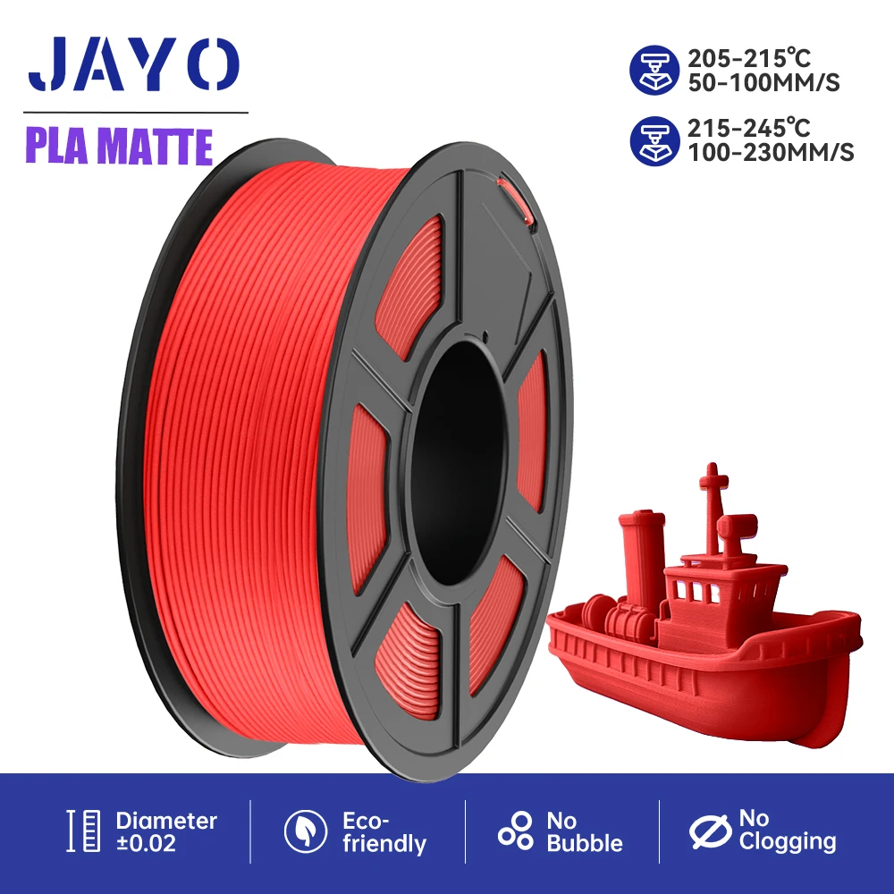 JAYO 1 Rolle PLA mattes 3D-Drucker-Mehrfarbenfilament 1,75 mm Umweltmaterial 3D Schnelle Lieferung Stift & Drucker DIY Geschenk