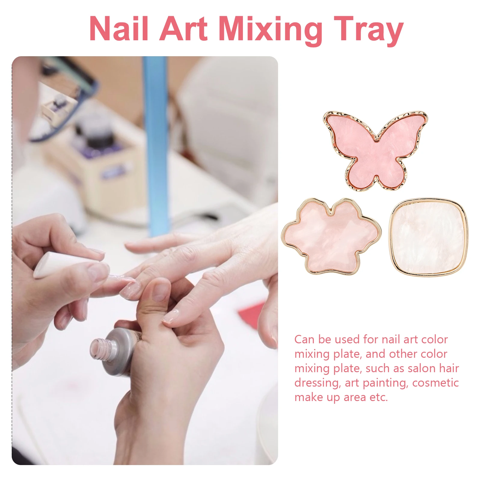 

3pcs Nail Display Board Makeup Mixing Tray Resin Palette Creative Manicure Pallet Art Color Plate Salon Nail Art Polish