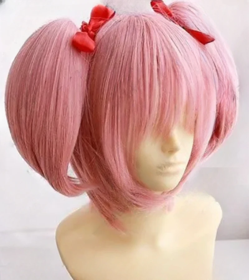 Fashion Beautiful Women Short Pink Straight Hair Cosplay Party Hair Full Wigs