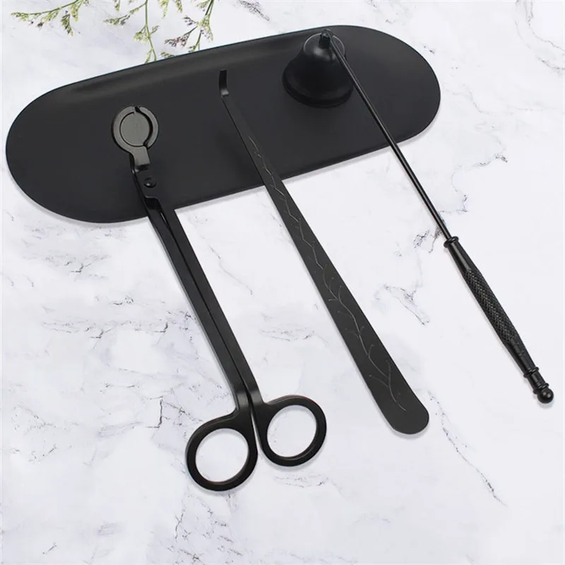 Candle Extinguishing Tool Black Metal Candle Extinguisher Candle Wick Trimming Scissors/hook/candle Tray/candle Nursing Tool