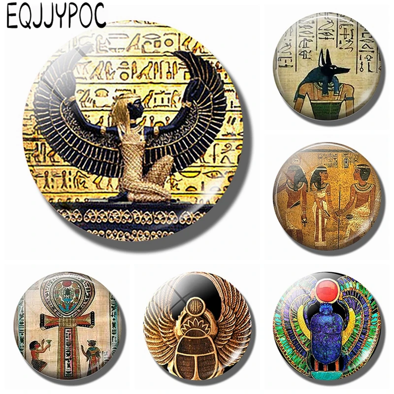 Egyptian 30 MM Fridge Magnet Ancient Egypt Egyptian Culture Glass Cabochon Magnetic Refrigerator Stickers Note Holder Home Decor