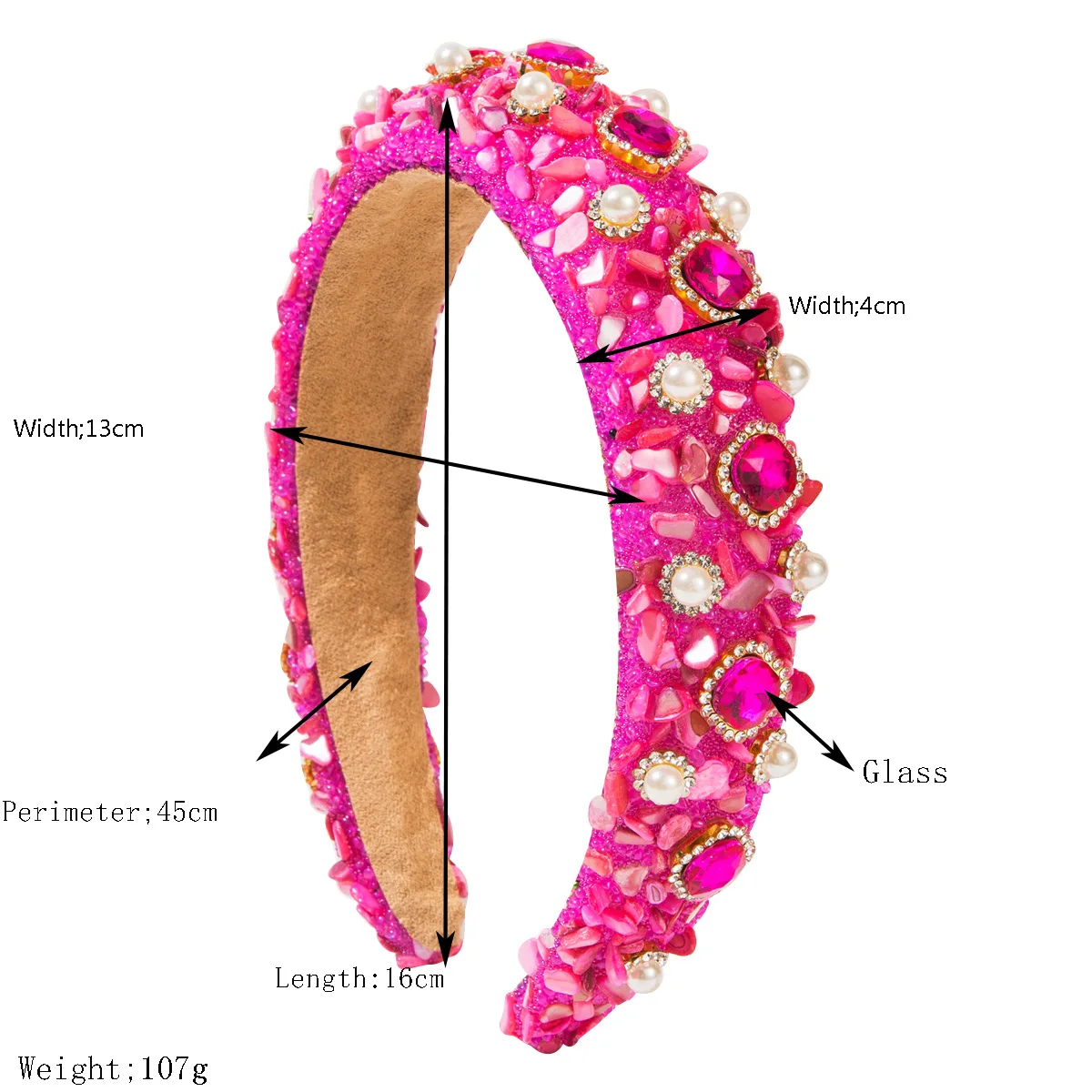 European and American fashion retro heavy industry glass diamond headband sponge thickened temperament high cranial top shiny party ball hair accessories