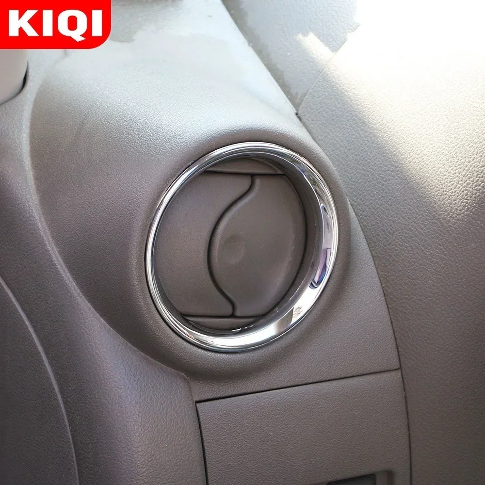 Air Outlet Cover for Nissan Versa Almera Latio 2012 - 2015 2016 2017 Chrome A/C Air Vent Ring Cover Trim Car Styling Sticker