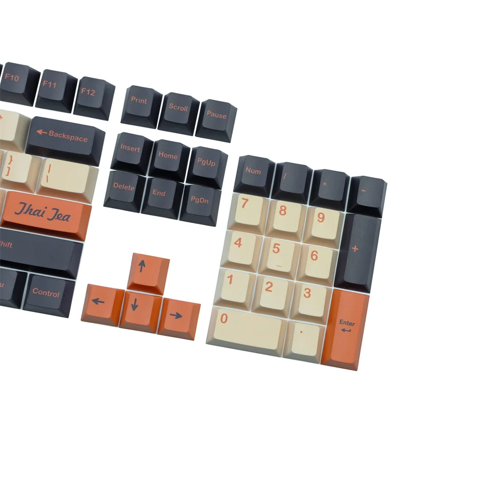 142 teclas GMK Thai Tea Clone Keycap Cherry Profile Premium PBT juegos tinte subcama para Outemu TTC interruptores cruzados Teclado mecánico