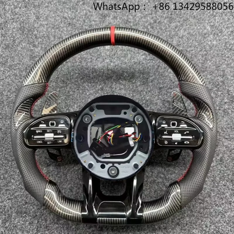 LED Carbon Fiber Sports Racing Steering Wheel for Mercedes-Benz C E S CLA GLA GLC GLE GLS W205 W213 W222 W177 AMG W205 W211 W212