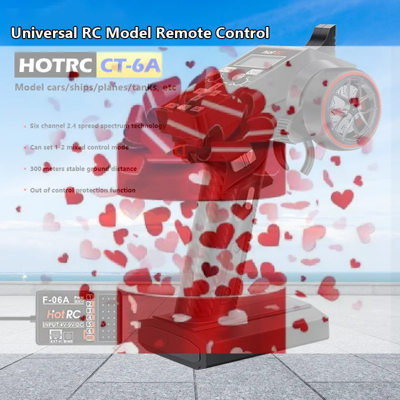 

【BS】1 шт. радиосистема CT-6A 6-канальная 2,4 ГГц с передатчиком и пультом дистанционного управления, с 6-канальным приемником F-06A для радиоуправляемых машин, лодок, танков