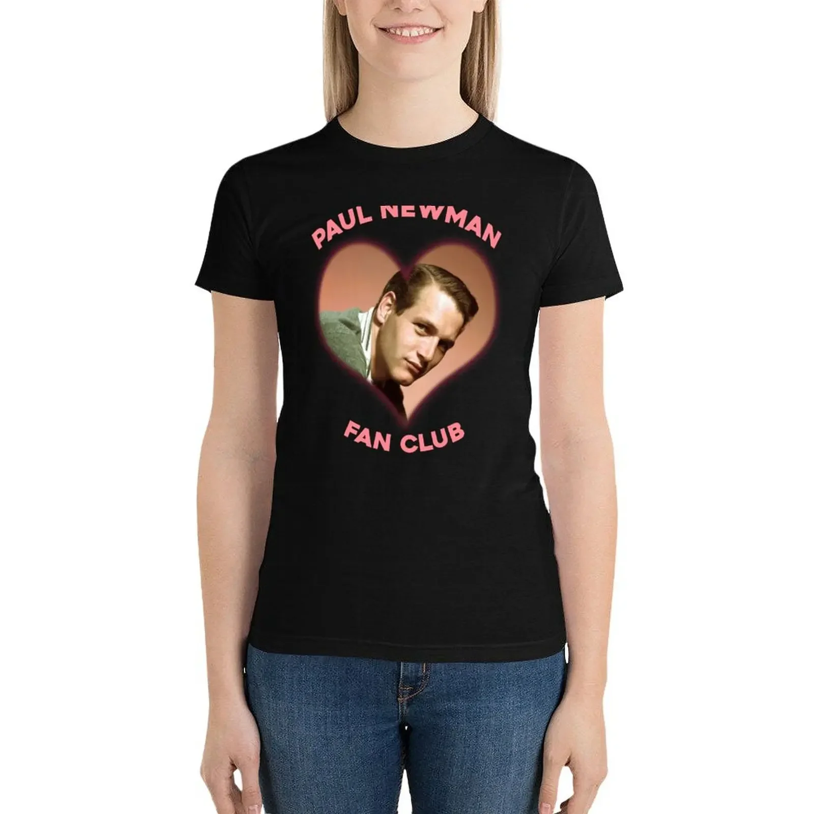 

Paul Newman Fan Club T-Shirt funny Blouse hippie clothes cute tops Women's t-shirt