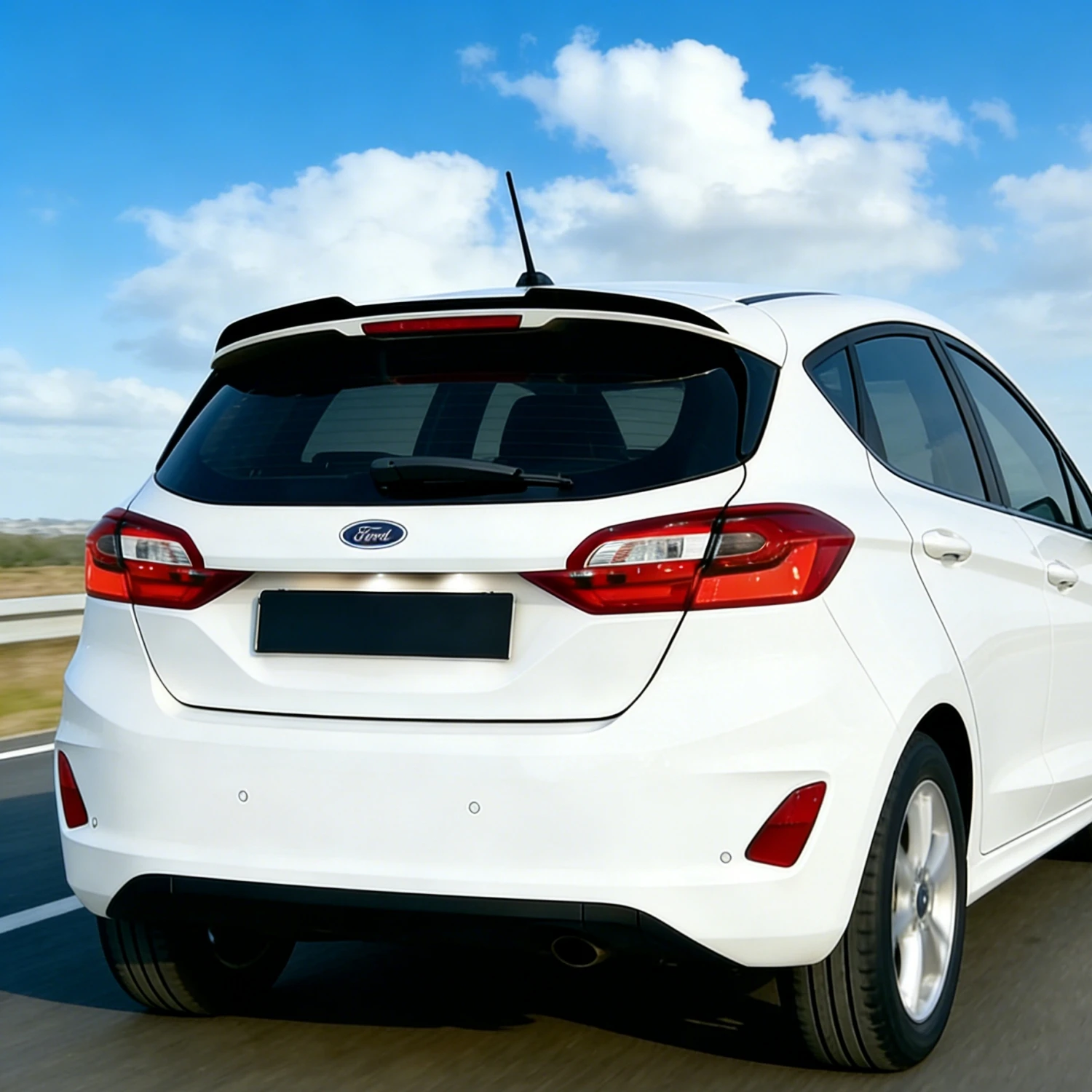 

For Ford Fiesta MK8 Standard 2018-2024 Rear Spoiler Wing Trunk Tail Extension Splitter Lip Tuning Gloss Black High-quality ABS