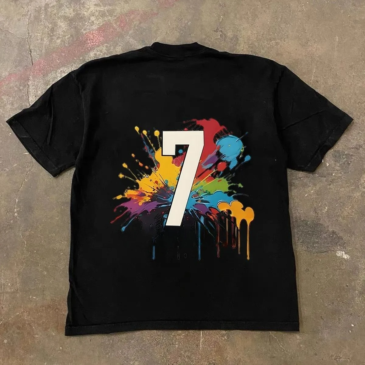 

Футболка À Manches Courtes Imprimé En Coton À Col Rond Pour Hommes Et Femmes, Décontracté Américain Polyvalent Pour Le P