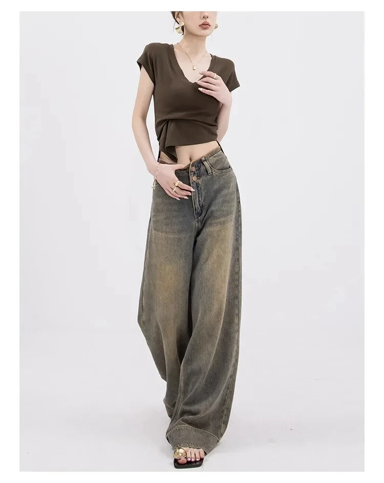 Y2K pantalones vaqueros holgados de estilo coreano para mujer, ropa de calle Retro, estética clásica, rectos, Grunge, Alt