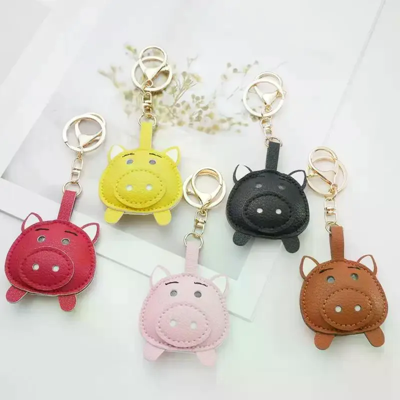 Adorable Leather Pig Keychain-5 Cute Colors, Charming Mini Figure For Daily Joy-PU Leather-Perfect For Backpack/Purse