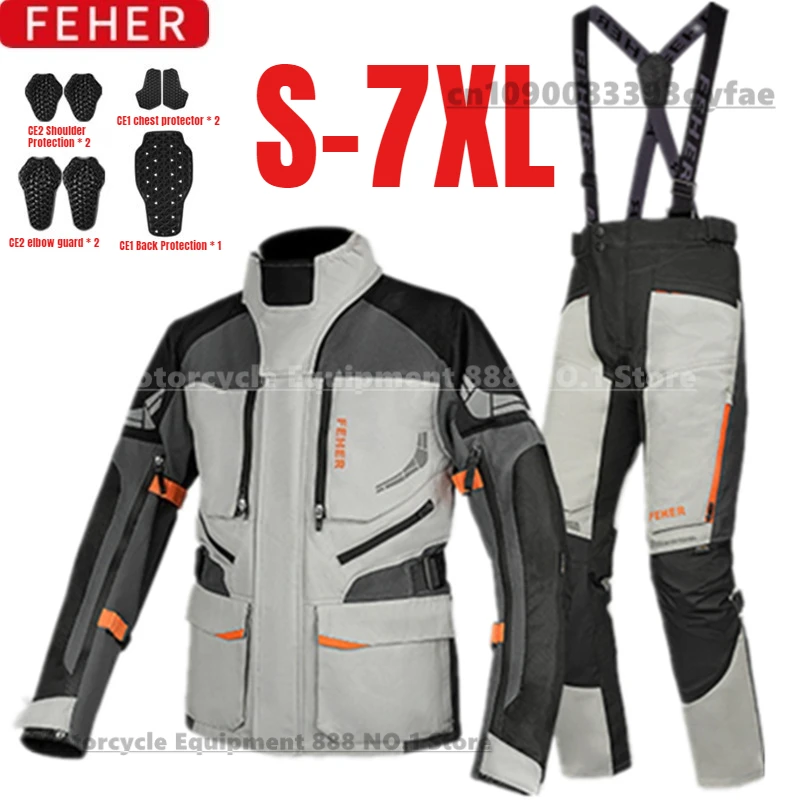 

FEHER Motorcycle Riding Suit Men'S Four Season Rally Suit Men Anti Fall Warm Motorcycle Suit S-7XL Off-Road Riding Equipment