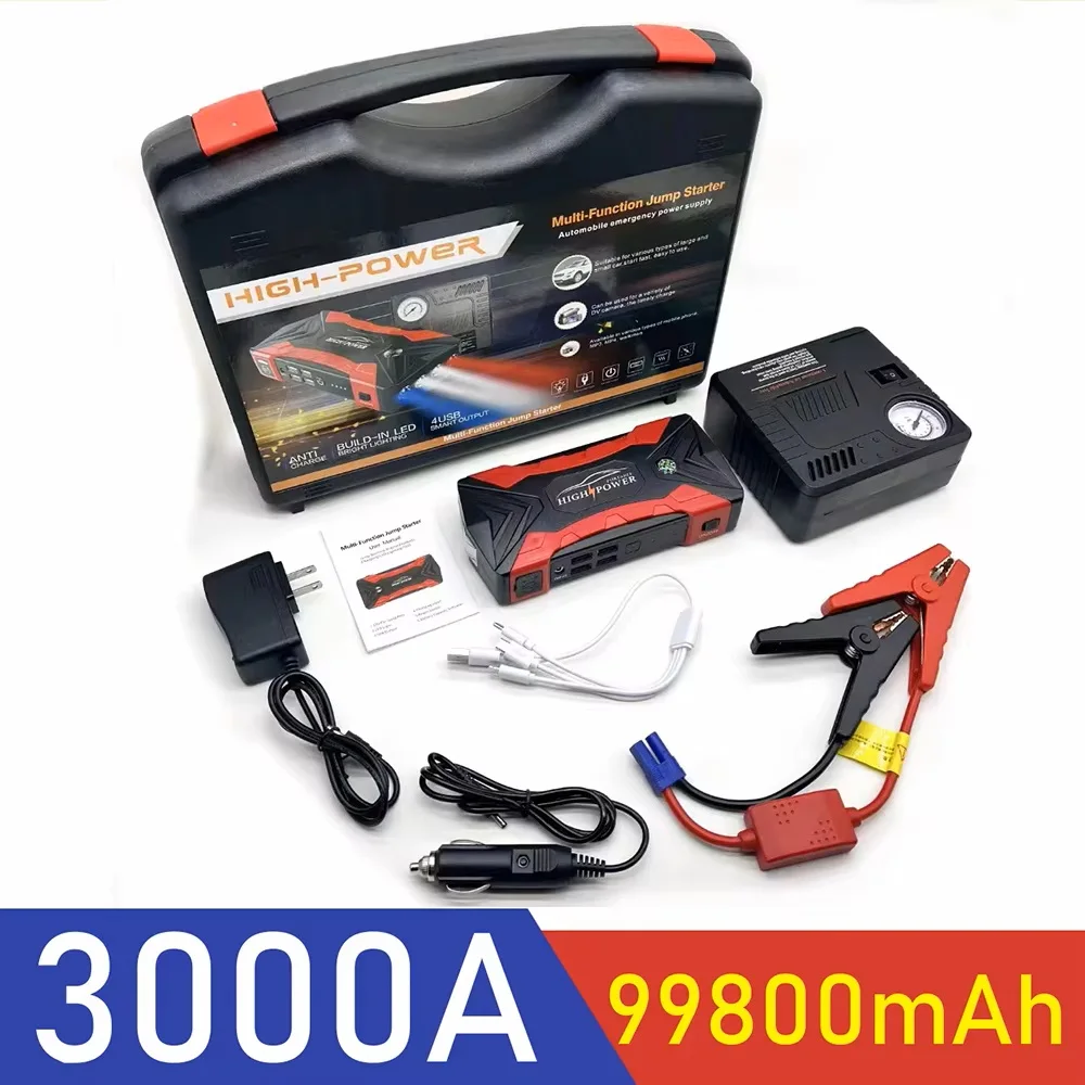 سيارة الانتقال كاتب 3000A 99800mAh 20000mAh بدء جهاز المحمولة قوة البنك بطارية كاتب قاذفة لمقالات معززة السيارة