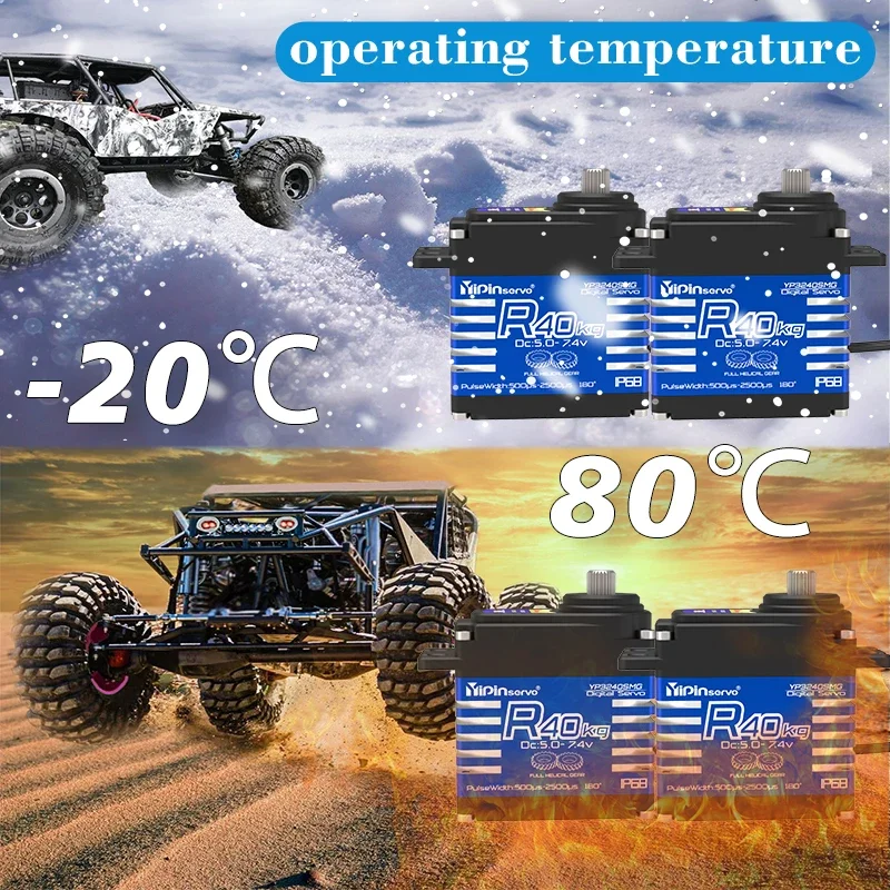 4 個 YiPinservo 40 キロメタルギア 7.4V 高精度防水デジタルサーボモーター 1/8 1/10 RC カー TRX6/Scx10 クローラーロボット用