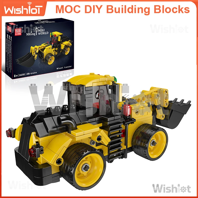 

24083 Wheel Loader 456pcs Small Granule Building Blocks Construction Vehicle Model DIY Assembly Toy for Adults & Kids Gift
