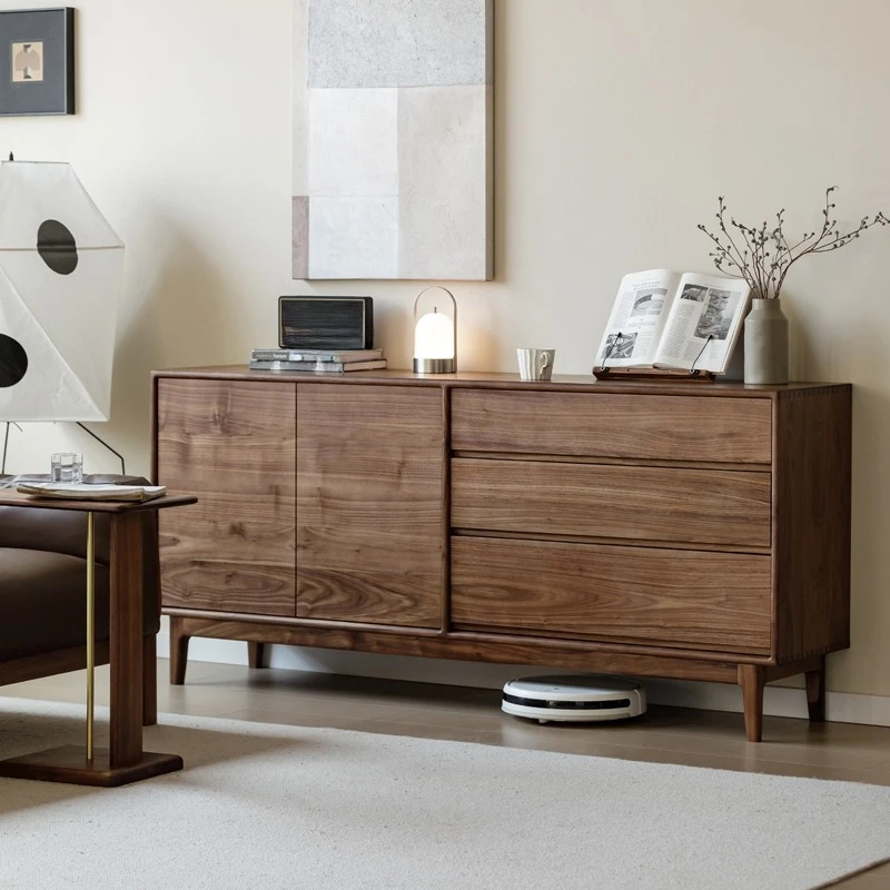 Mid-century European solid wood, environmentally friendly sideboard, storage kitchen restaurant hotel