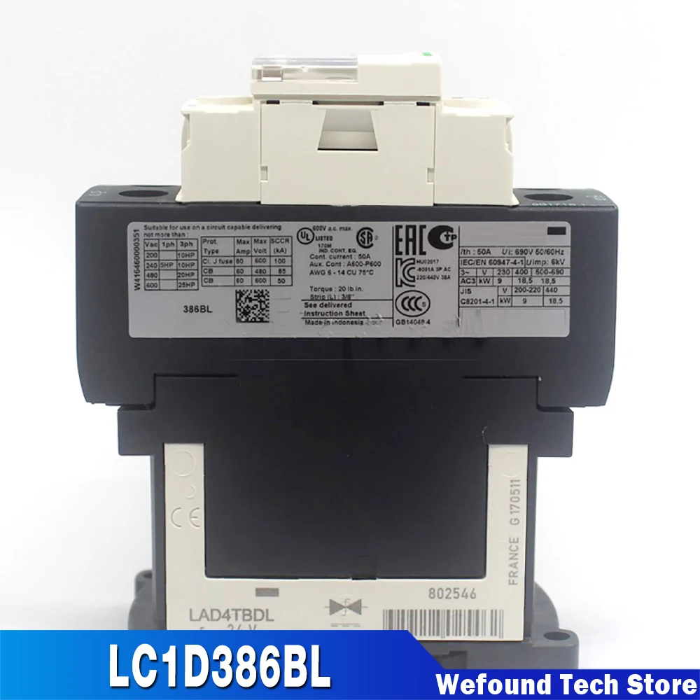 

24V DC For Schneider Contactor High Quality Fast Ship LC1D386BL