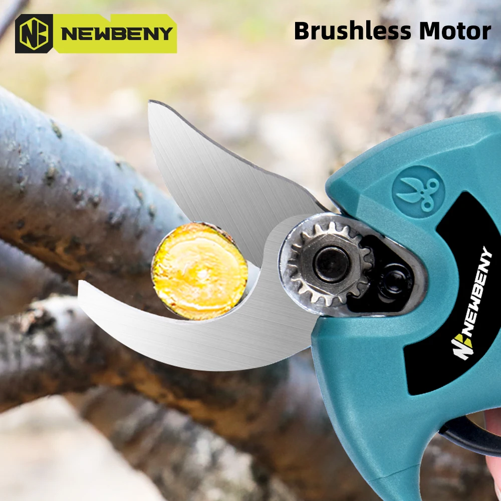 NEWBENY-tijeras de podar eléctricas sin escobillas, 30mm, inalámbricas, eficientes, para ramas de árboles frutales, herramientas eléctricas para
