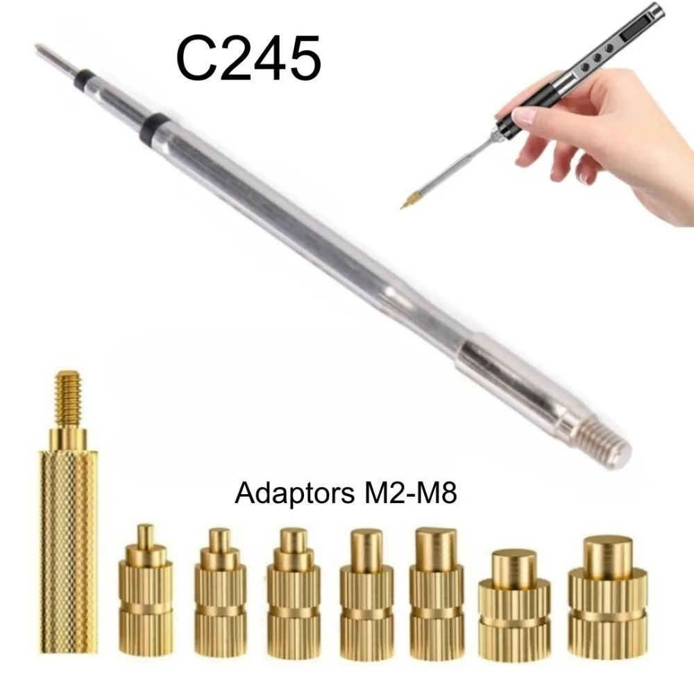 HS02A C245 Soldering Iron Tips for Heat Insert Nut M2-M8 Embedded Kit For 3D Printer Part