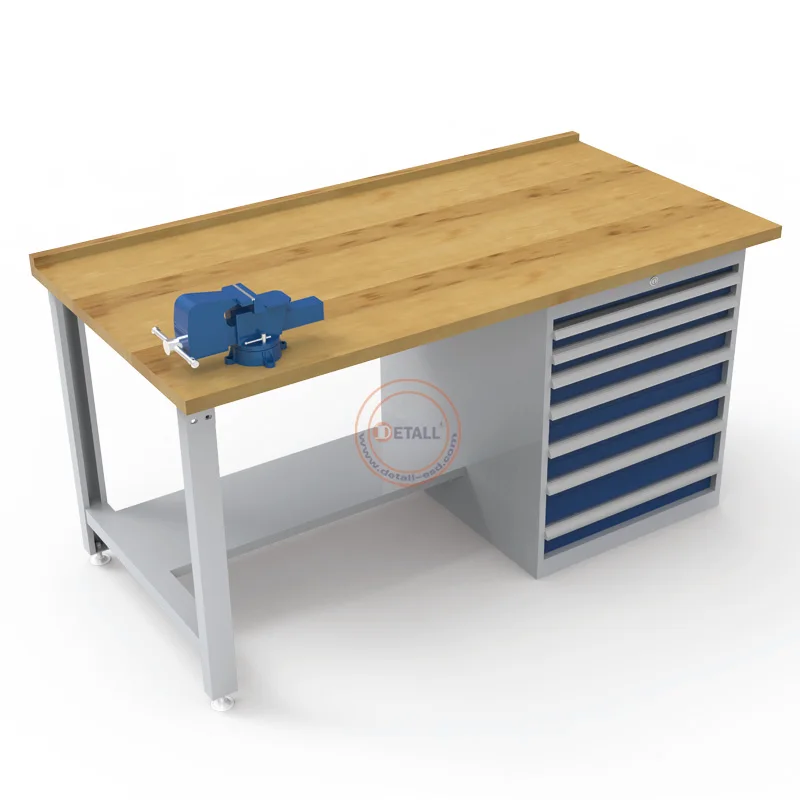 workshop 10ft metal drawer workbench work bench with heavy duty bench vise