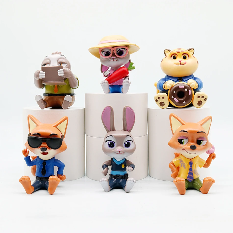 Figure Kisney Topia 2 Zoo Scene Handmade Police Judy & Fox Nick Blind Box Trendy Doll Car