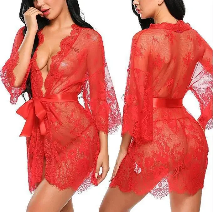 2023 Woman Erotic Pajamas Lace Nightwear Sex Clothes Babydoll Erotic Transparent Dress Sexy Lingerie Hot Sleepwear Sexy Lingerie