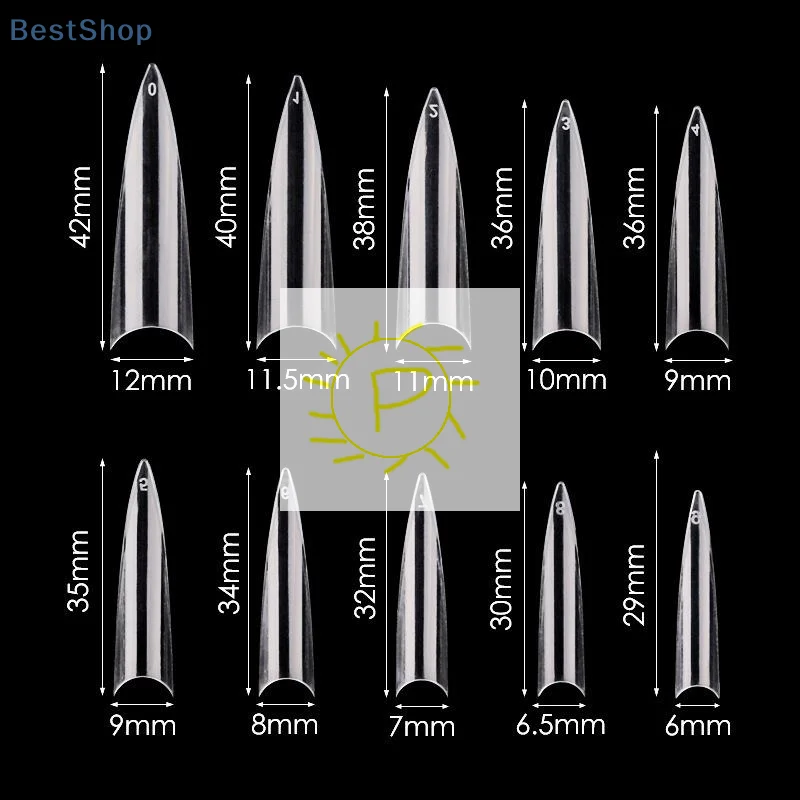 600 قطعة أظافر صناعية خنجر اضغط على أظافر الأكريليك الفرنسية نصف غطاء جل نصائح نصائح وهمية لوازم مانيكير لتقوم بها بنفسك أدوات التمديد