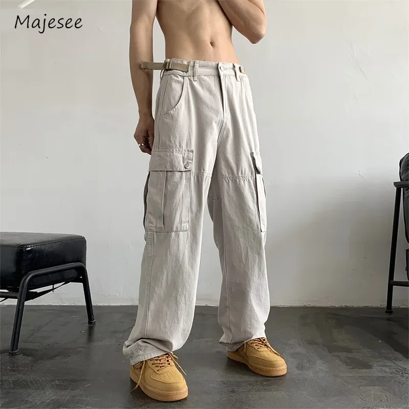 Men Casual Multiple Pockets Pants Work American Style Hip-hop Summer Full-length Fashion Loose Trendy Chill Ins New Creativity