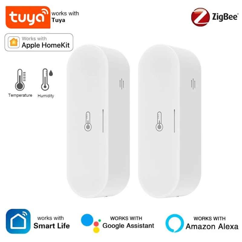 Tuya Smart Zigbee Temperature And Humidity Sensor HomeKit Indoor Thermometer For Home Work With Alexa Google Home Assistant