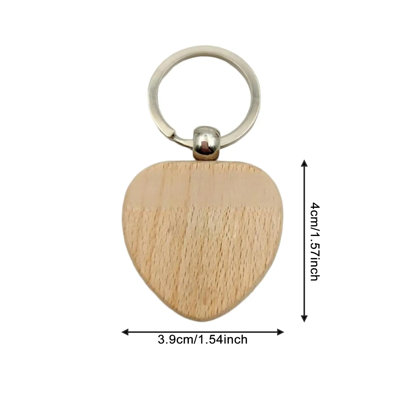 10 portachiavi in legno portachiavi non finito da collezione leggero stampato in bianco