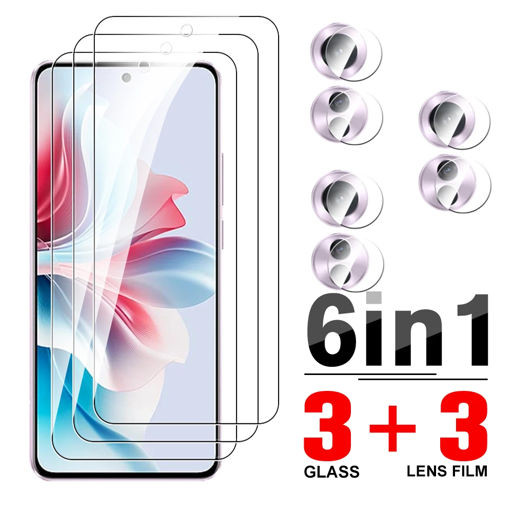 6In1 Protective Glass Case For Oppo 5G Tempered Orro Reno11 F Reno 11F Reno11f Screen Lens Camera Protector Film