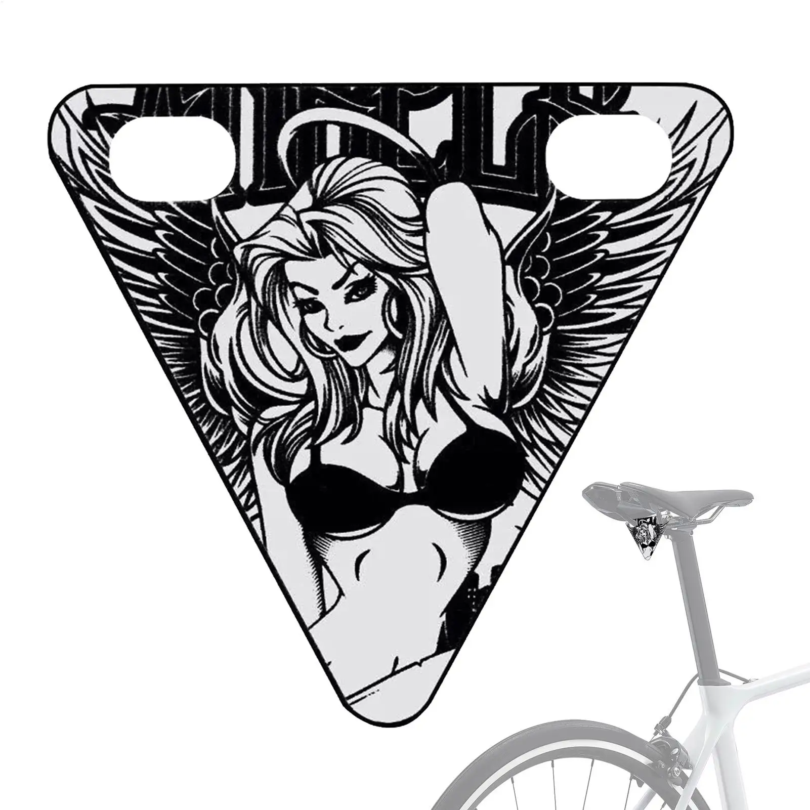 

Bike Reflectors Cycling Warning Sign Decorative Triangle Plate For Family Outing Adults Touring Mountain Biking Race Commuting