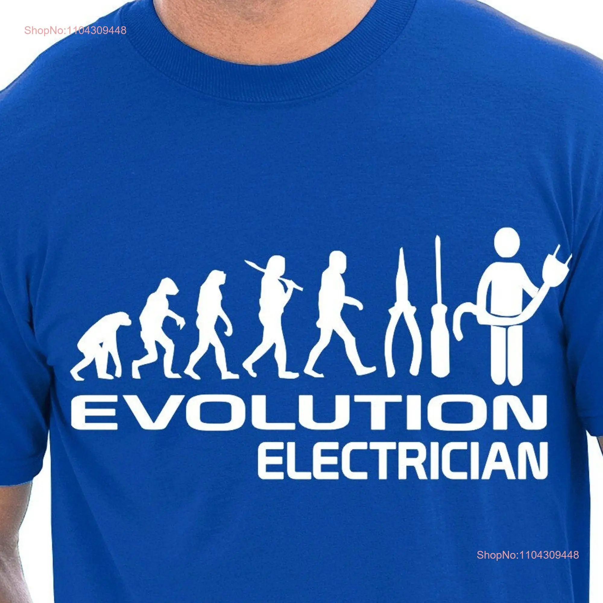 Print4u Evolution Of Electician Sparky Father's Day Birthday Novelty Funny T Shirt long or short sleeves