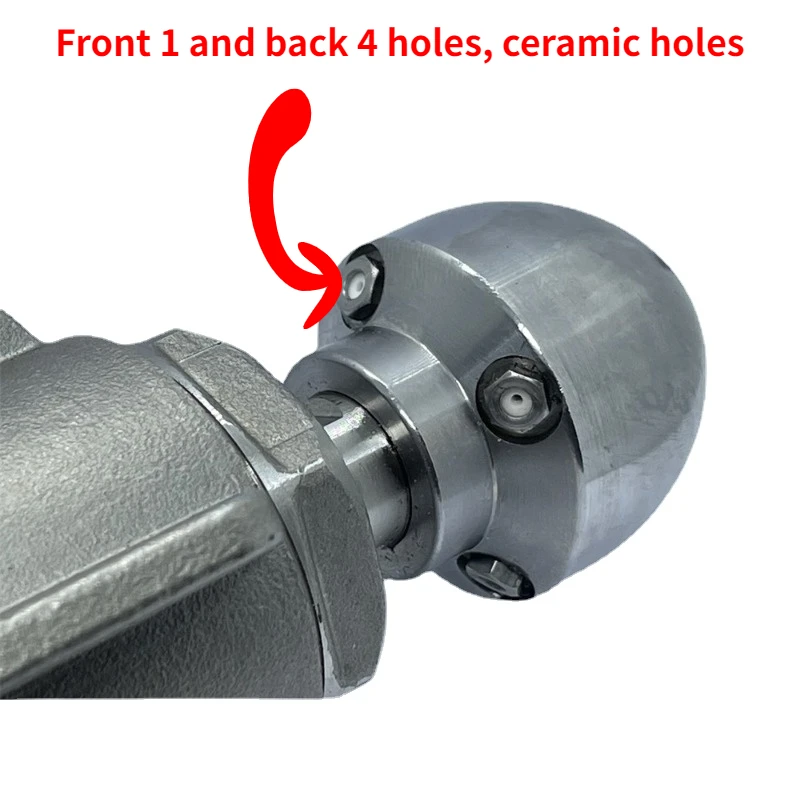 Buse rotative à filetage intérieur de 3/4 pouces, buse de véhicule de dragage à haute pression, buse de dragage de canalisation à noyau en céramique, 40 à 250l/min