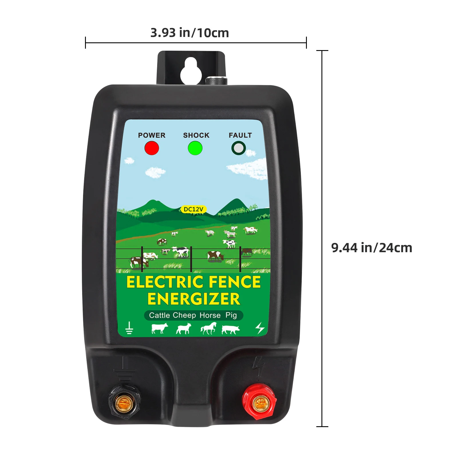 Imagem -05 - Electric Energizer Fence com Display Lcd Digital Controlador de Pulso de Alta Tensão para Gado Ovelha Cavalo Gado 10km