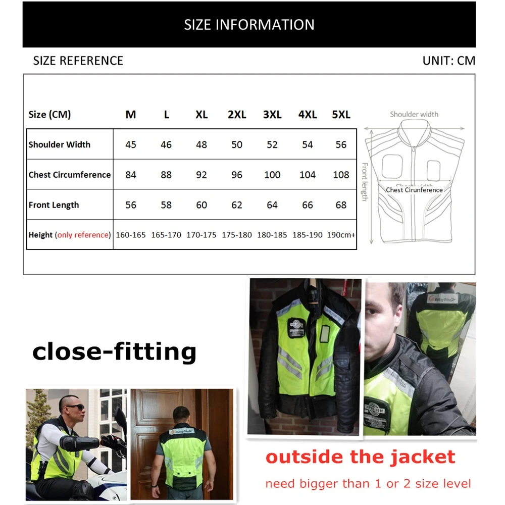 Motorcycle Jacket Reflective Vest High Visibility Night Shiny Warning Safety Coat for Traffic Work Cycling Team Uniform JK-22