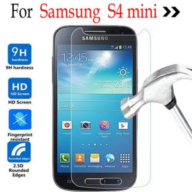 For Samsung Galaxy S4 mini Tempered glass Screen Protector Cover On Samsung Galaxy S4 mini i9190 S4mini i9198/i9192/i9195/9190