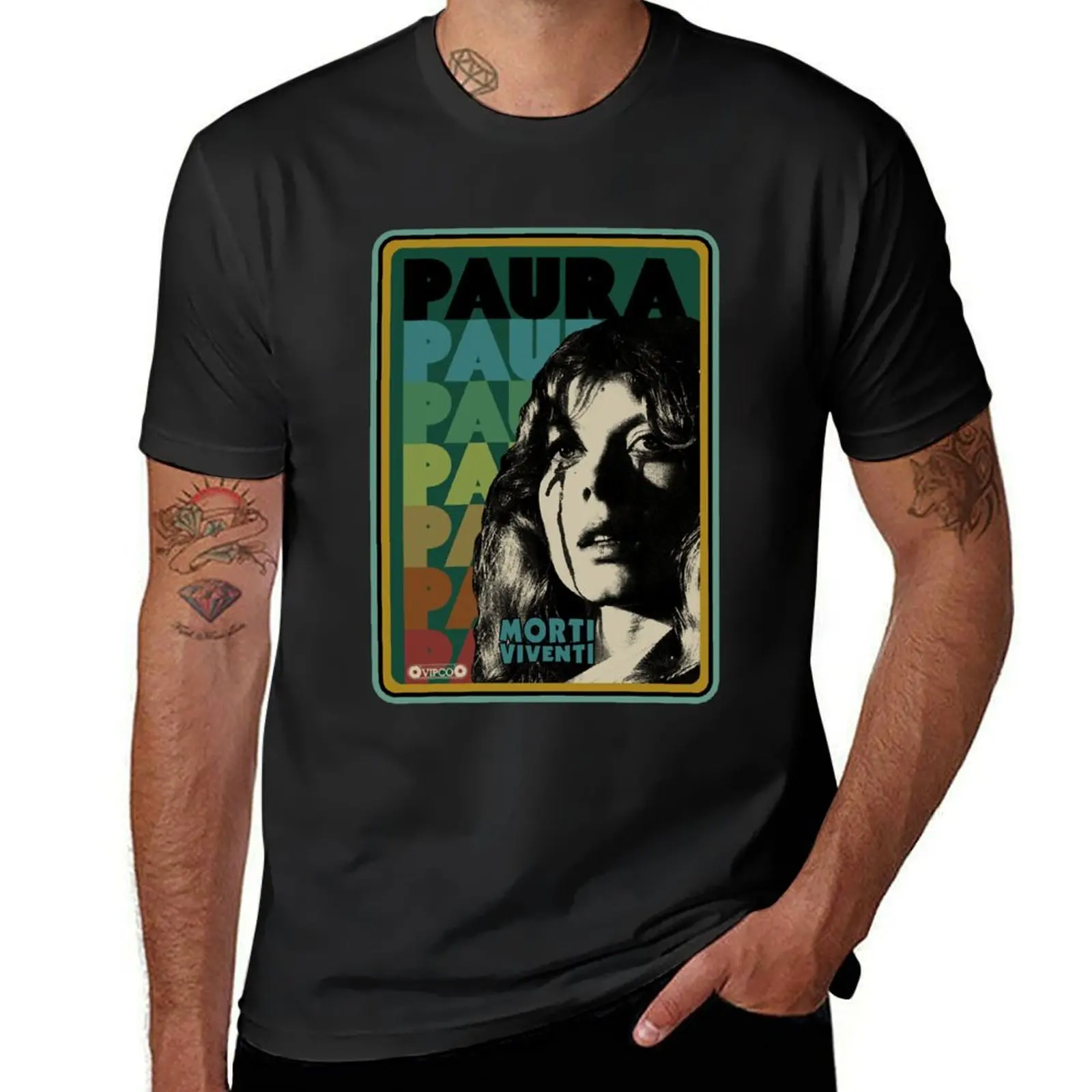 

Needed Gifts lucio fulci horror Paura Cult Horror Fan Art T-Shirt plus sizes heavyweight t shirts for men