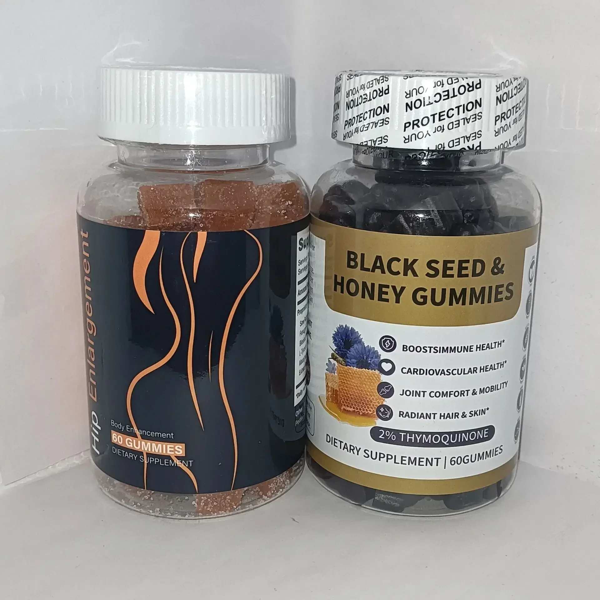 

2 bottles of buttocks gummies+honey black seed oil gummies promote metabolism and improve immunity health food