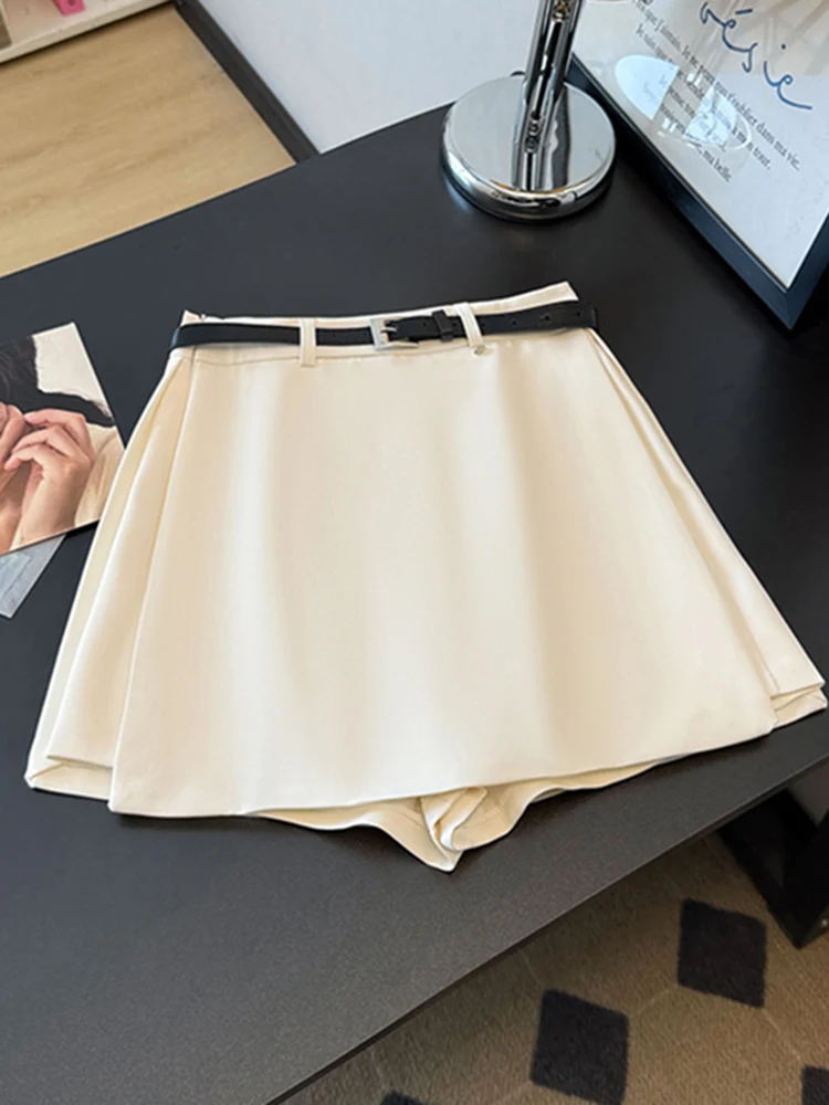 

High Waist Suit Sle Skirt Asymmetrical Hem A-Line Silhouette Women's Spring Faion Design Slimming ort Skirt