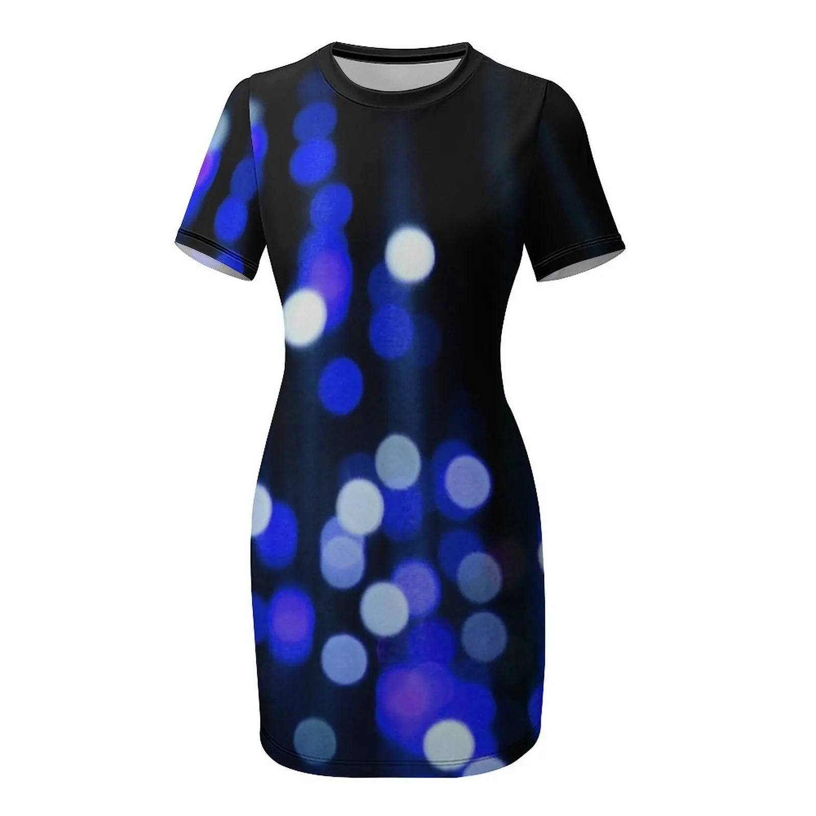 Vestido azul brillante de manga corta, vestido de noche para mujer, vestidos de noche de lujo, vestido de estilo coreano 2025