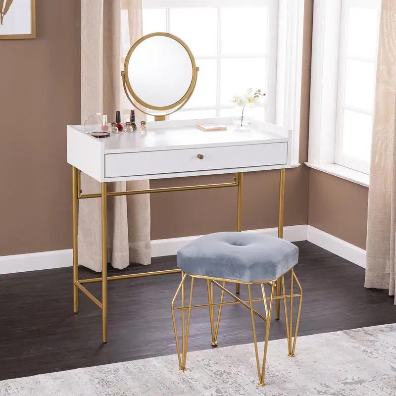 Elegant Vanity Table with Mirror for Make-Up and Dressing - Modern Design, Space-Saving, Stylish Dressing Table Set, Perfect