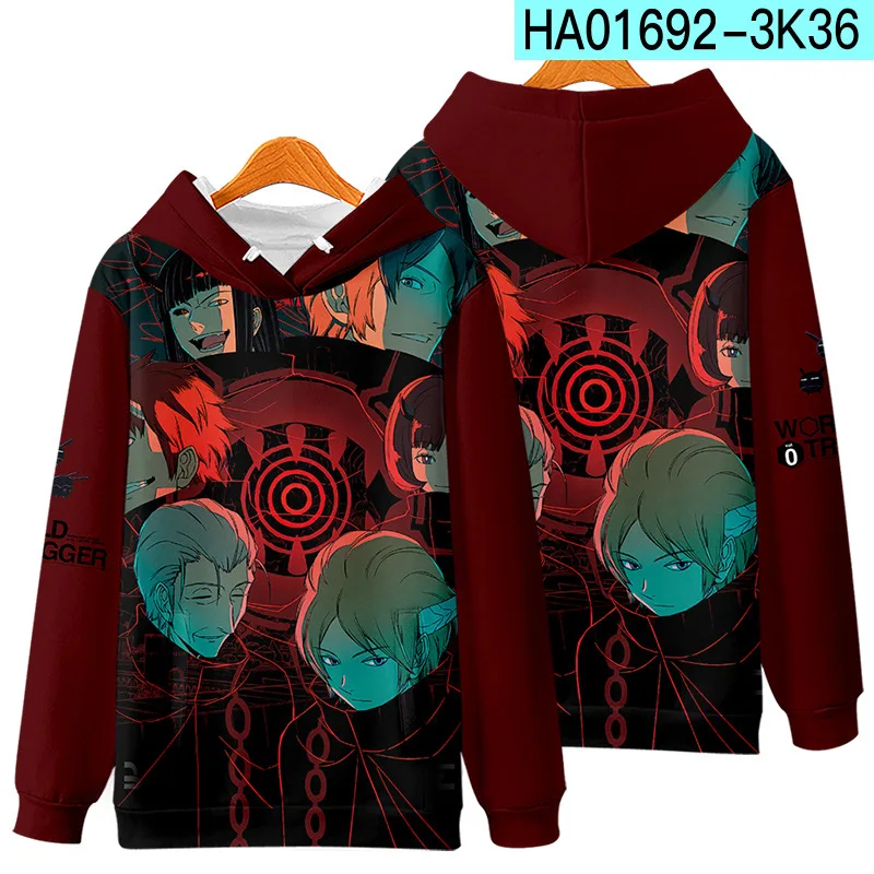 Sweat à capuche Anime World Trigger pour hommes et femmes, sweat Harajuku, pull Hip Hop Streetwear, survêtement à capuche pour hommes, veste de cosplay